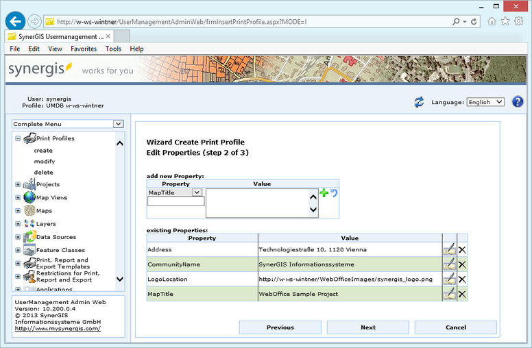 Create print profile - step 2 Create print profile - step 2