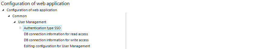 Authentication type SSO configuration
