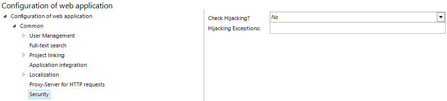 Security configuration