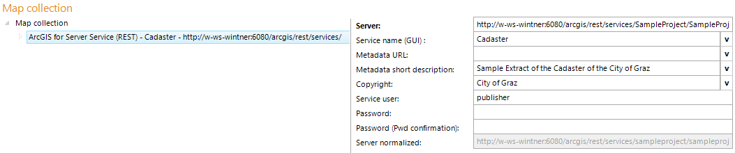 ArcGIS Server Map Service configuration