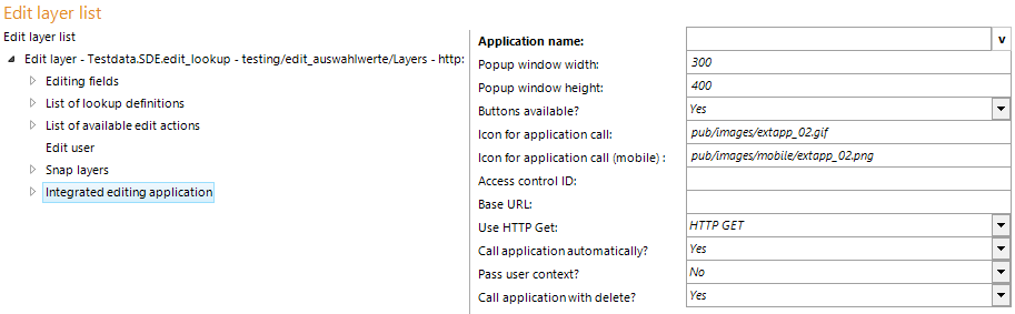 Integrated editing application configuration