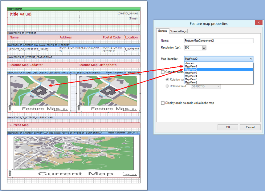 Configure map identifiers in the ePaper Designer Configure map identifiers in the ePaper Designer