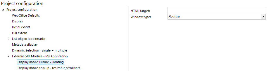 Display mode IFrame configuration Display mode IFrame configuration