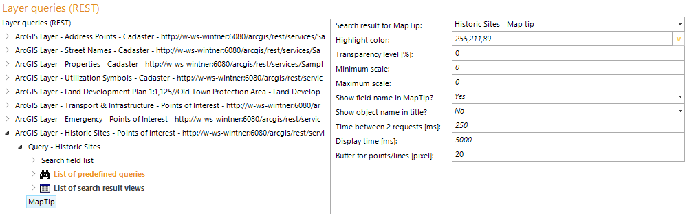 MapTip configuration