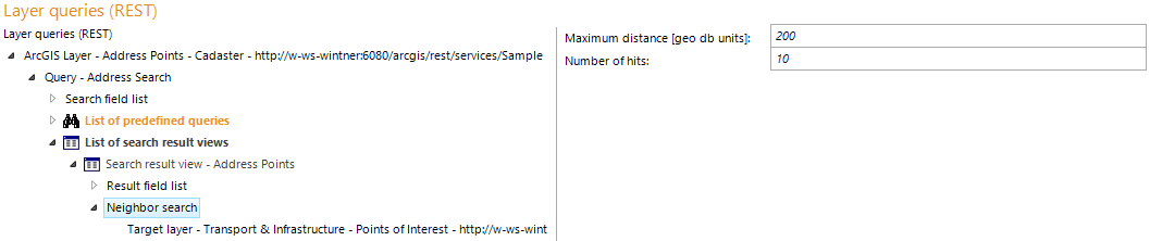Neighbor search configuration Neighbor search configuration