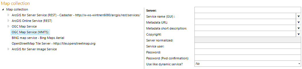 OGC Map Service (WMTS) configuration