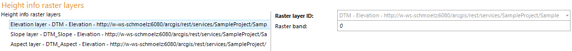 List of height info raster layer List of height info raster layer
