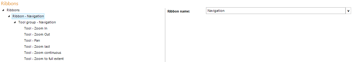 Ribbon configuration Ribbon configuration