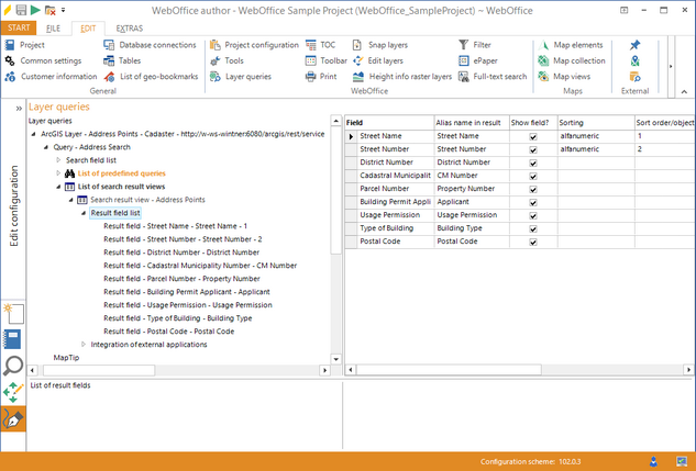 Display result field list after toggle view