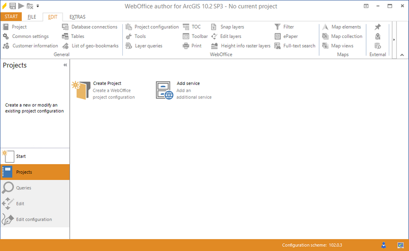 WebOffice author stack menu Projects