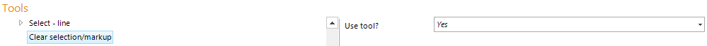 Clear selection/markup tool configuration Clear selection/markup tool configuration