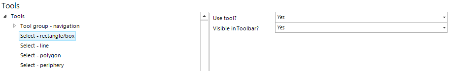 Select - Rectangle/Box tool configuration
