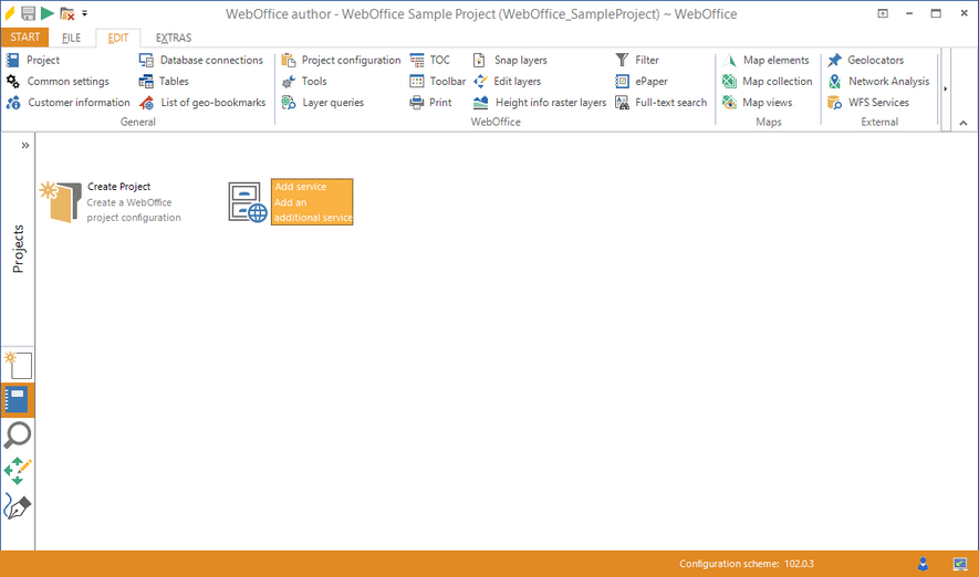 Start the wizard "Add service" Start the wizard "Add service"