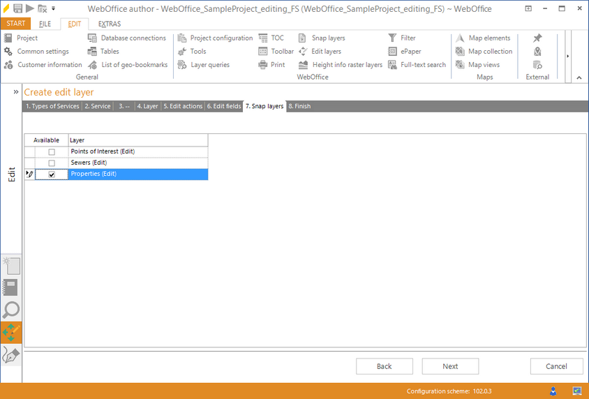 Wizard "Create edit layer" - snap layers