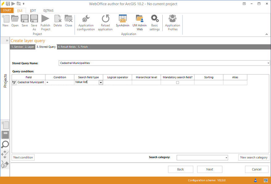 Wizard "Create layer query" - create predefined query