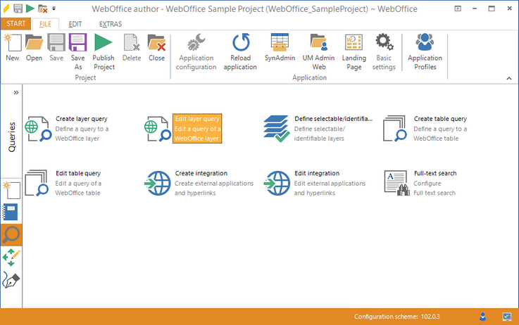Starting the wizard "Edit layer query"