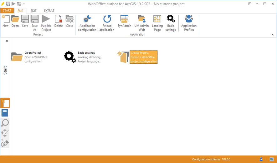 Start the wizard "Create Project" Start the wizard "Create Project"