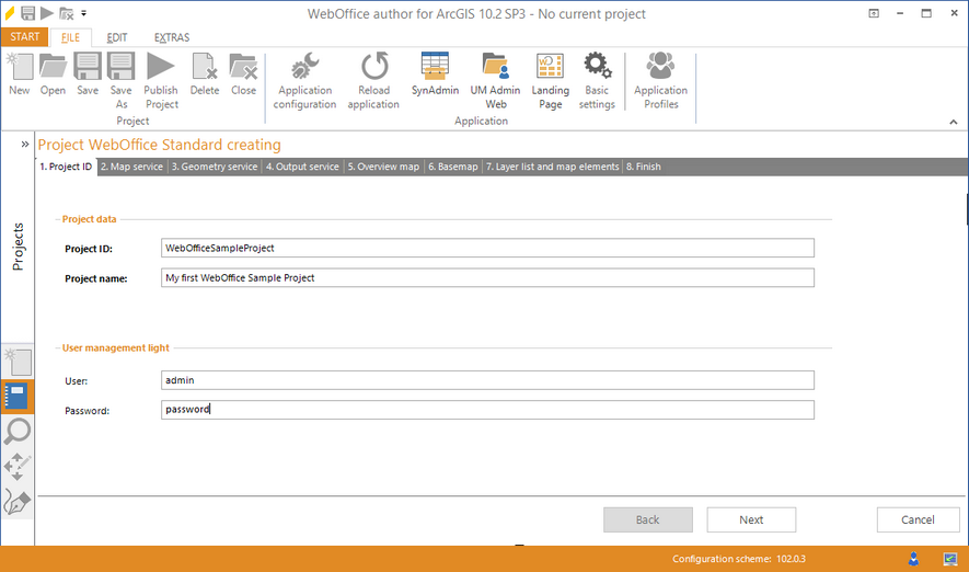 Wizard "Create Project" - project settings Wizard "Create Project" - project settings
