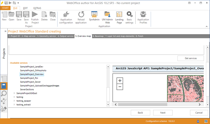 Wizard "Create Project" - overview map Wizard "Create Project" - overview map