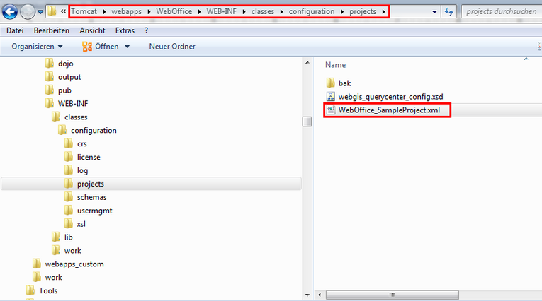 WebOffice application - working directory WebOffice application - working directory