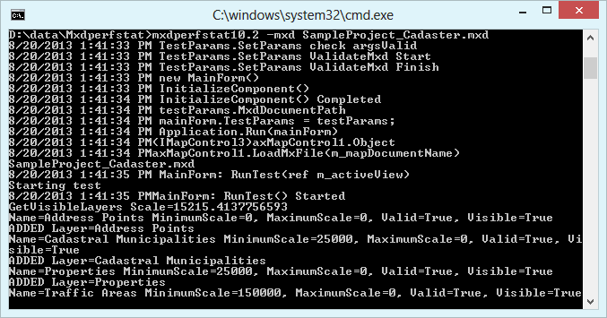 Starting mxdperfstat in cmd.exe
