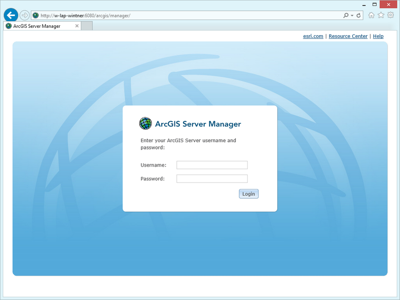 ArcGIS Server Manager ArcGIS Server Manager