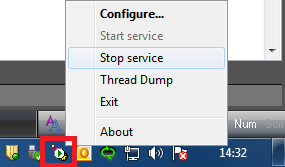 Stop Apache Tomcat service Stop Apache Tomcat service