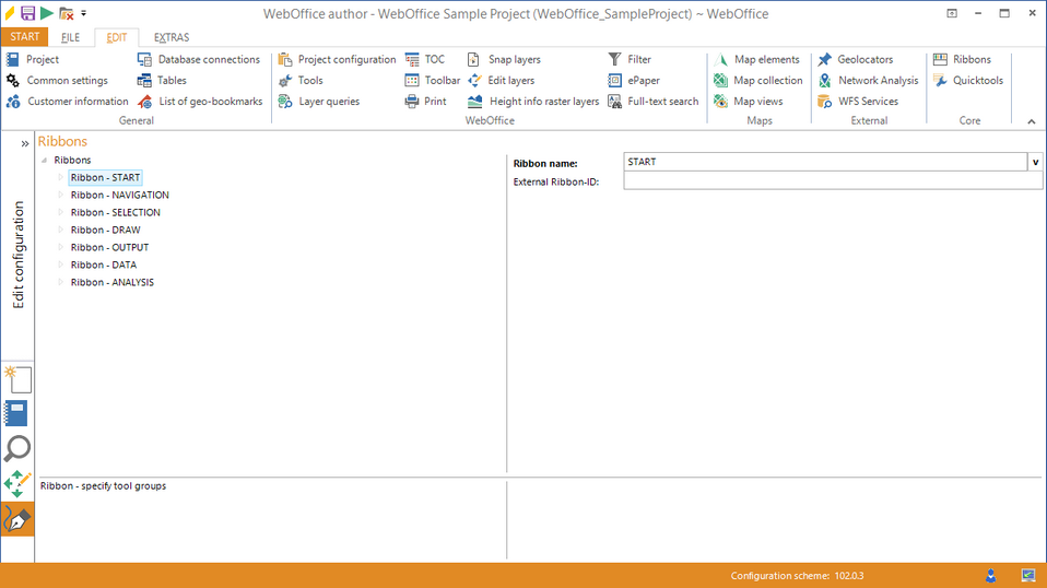Ribbon set START in WebOffice author