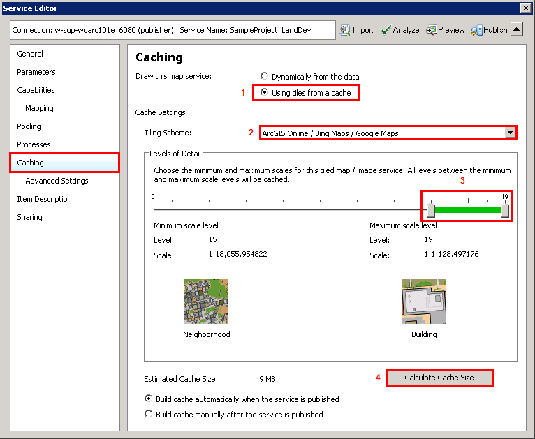 Cache the map service