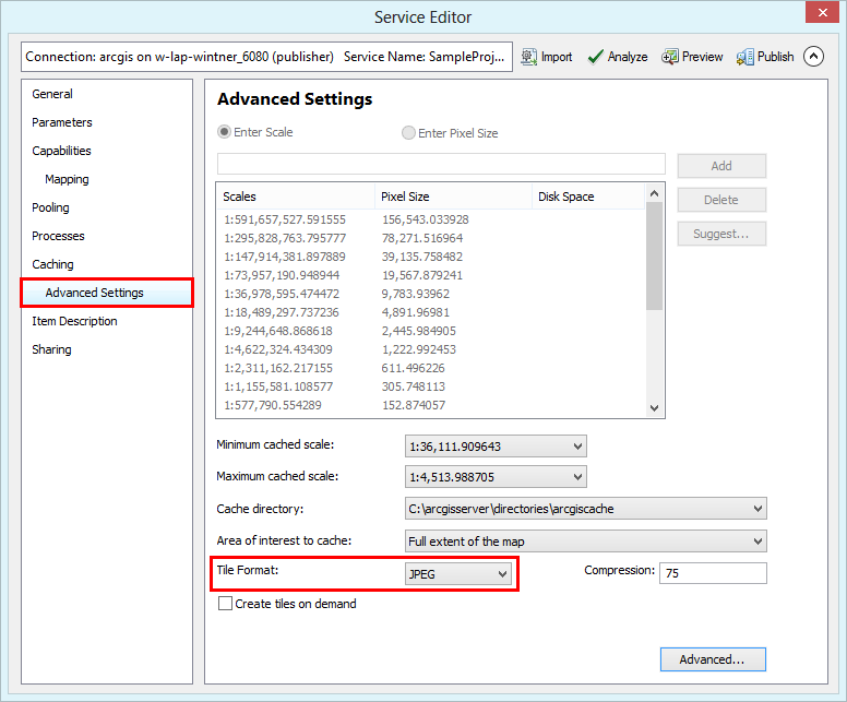 Advanced Caching Settings