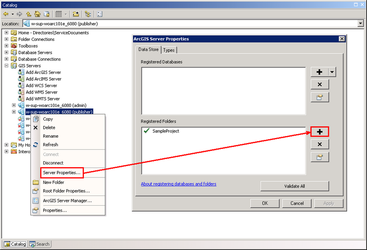 Register the SampleProject.gdb with the server