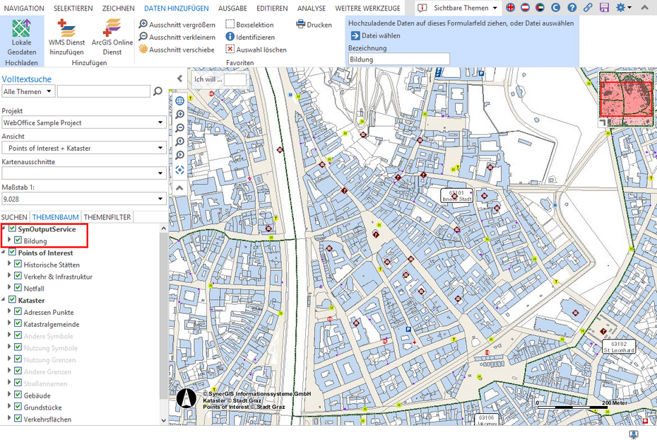 Lokale Geodaten hinzufügen im WebOffice core Client Lokale Geodaten hinzufügen im WebOffice core Client