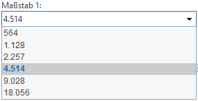 Liste von Maßstäben im WebOffice core Client