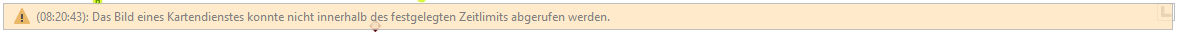 Warnungsmeldungen im WebOffice core Client im Kartenbereich