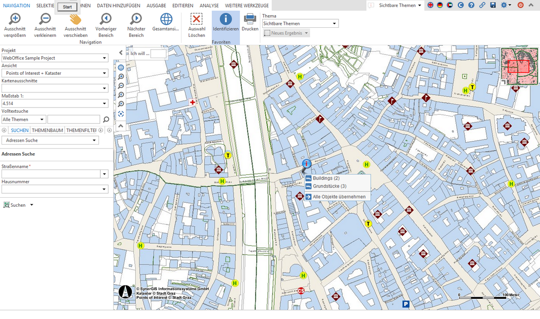 Identifizieren Werkzeug im WebOffice core Client