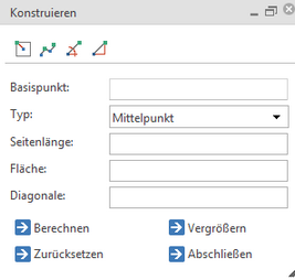 Konstruktionsdialog - Quadrat erstellen Konstruktionsdialog - Quadrat erstellen