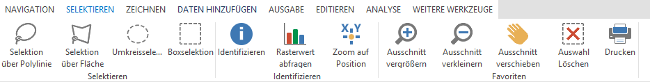 Auswahl bzw. Selektionswerkzeuge im WebOffice core Client