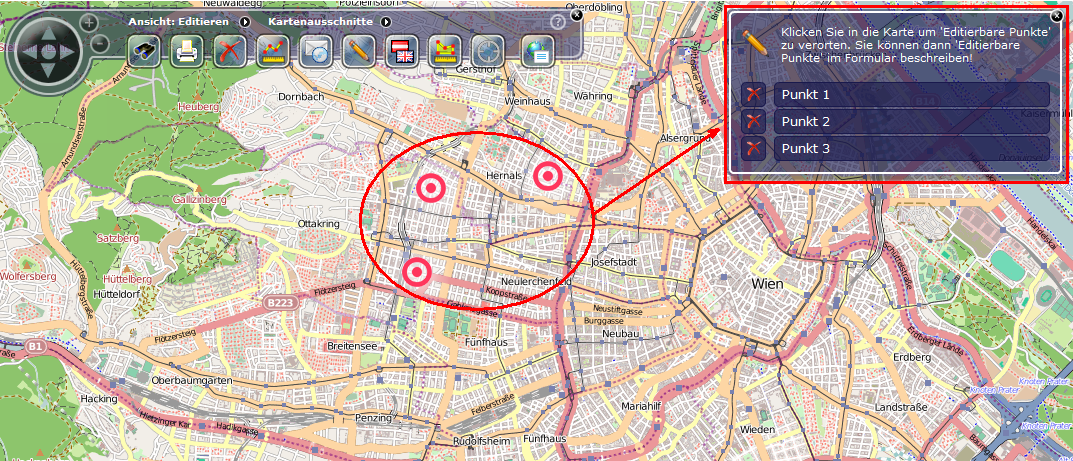 Übersicht der erstellten Punkte Übersicht der erstellten Punkte