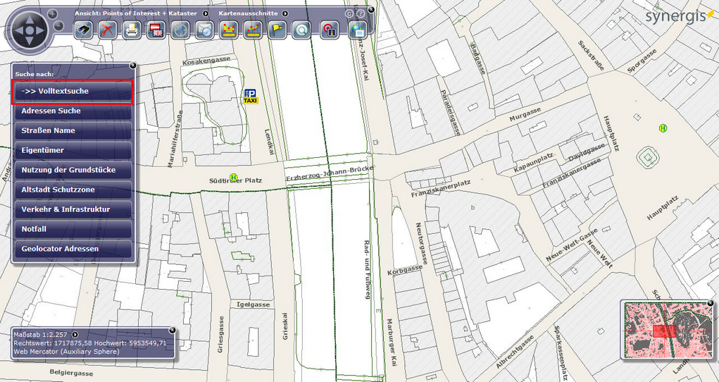 Volltextsuche - Lokalisiert in den Suchen