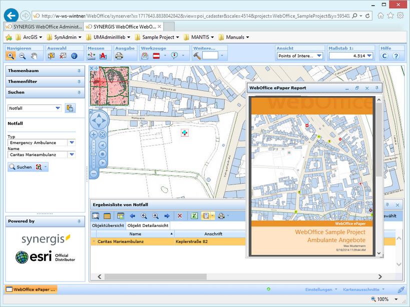 WebOffice ePaper Bericht im WebOffice html client