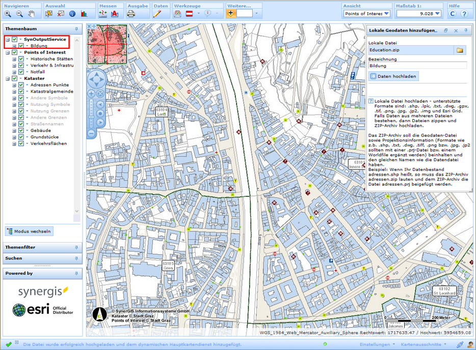 Lokale Geodaten hinzufügen im WebOffice html Client Lokale Geodaten hinzufügen im WebOffice html Client
