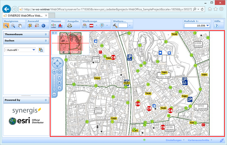 Die Hauptkartenanzeige des WebOffice html Client Die Hauptkartenanzeige des WebOffice html Client