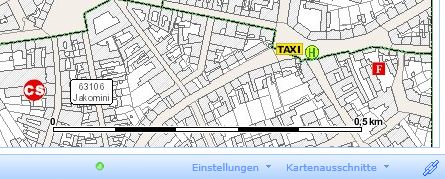 Große Maßstabsleiste in der Einheit Kilometer Große Maßstabsleiste in der Einheit Kilometer