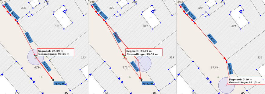 Verschieben eines Stützpunktes während dem Messen im WebOffice html client Verschieben eines Stützpunktes während dem Messen im WebOffice html client
