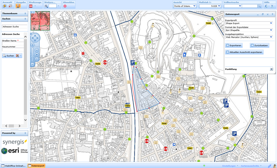 Datenexport mit einem beliebigen Polygon Datenexport mit einem beliebigen Polygon