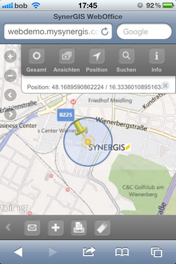 Standortbestimmung im WebOffice mobile Client Standortbestimmung im WebOffice mobile Client