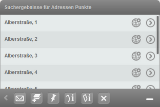 Suchergebnis (Objektübersicht) im mobile Client