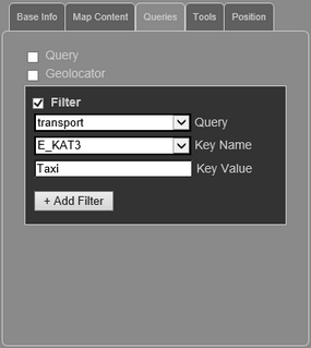 WebOffice map widget Testcontainer - Filter