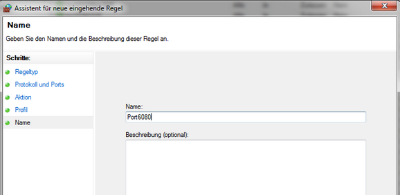 Windows Firewall mit erweiterter Sicherheit - Name vergeben Windows Firewall mit erweiterter Sicherheit - Name vergeben