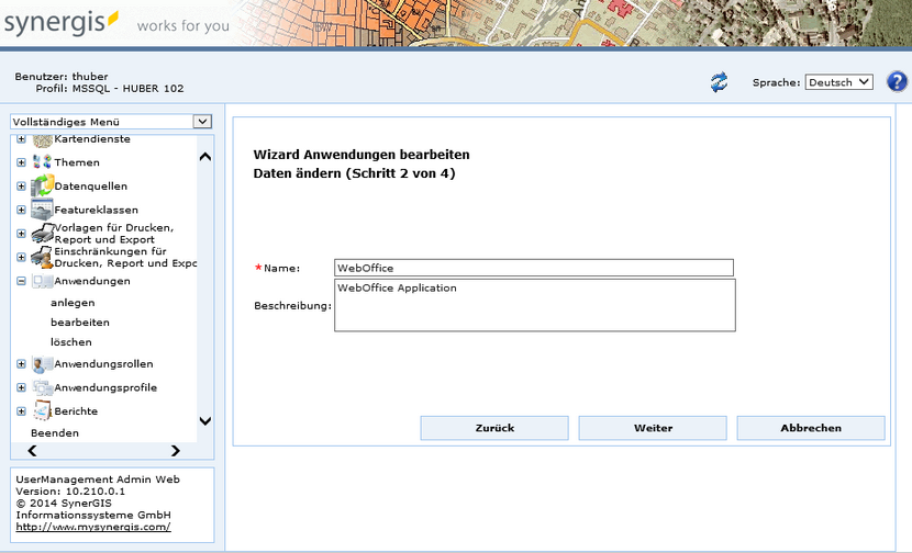 Anwendungen bearbeiten - Schritt 2 Daten ändern Anwendungen bearbeiten - Schritt 2 Daten ändern
